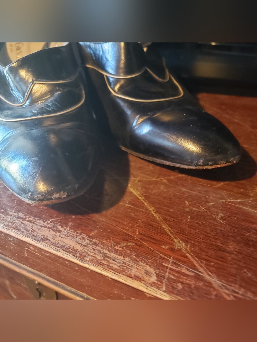 Vintage Francisco Gonzalez Black Leather Mary Jane Heels Sz 9 Made in Spain - Picture 5 of 6